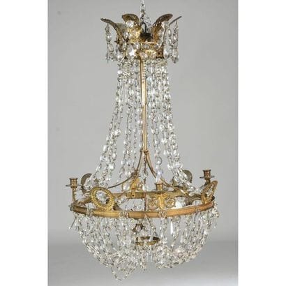 LUSTRE DANS LE GOUT EMPIRE à décor d’une...