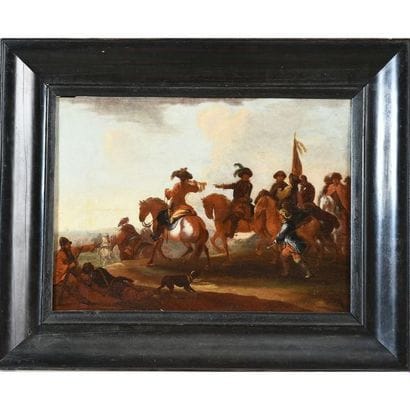 VAN DER MEULEN. (Entourage de). « Le départ...