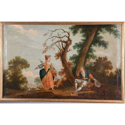 ÉCOLE FRANCAISE du XVIIIè. « Paire de scènes...