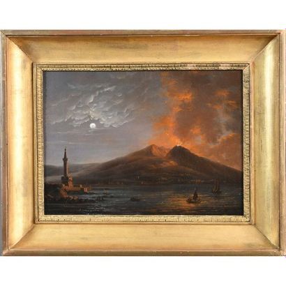 ÉCOLE ITALIENNE début XIXè. « Vue de la Baie...