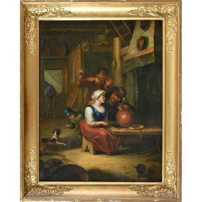ÉCOLE DU NORD du XVIIIè. « Paire de scènes...