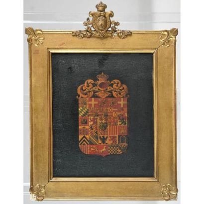ÉCOLE FRANCAISE du XIXè. « Blason armorié...