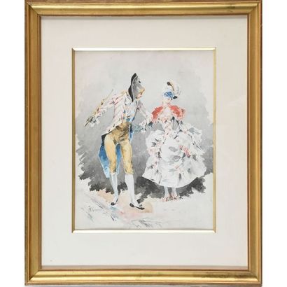 KAEMMERER F.H. (1839-1902). « Le bal costumé »....