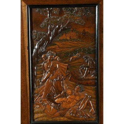 CABINET DE VOYAGE en placage de noyer, sycomore...