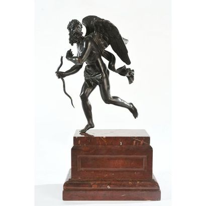 SUJET en bronze illustrant le temps, un personnage...