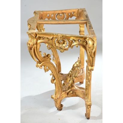 CONSOLE LOUIS XV de forme mouvementée à 4...