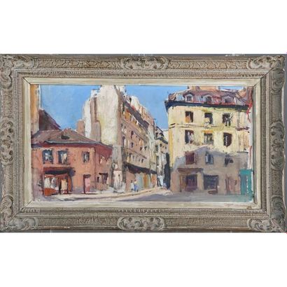 JONAS Lucien. (1880-1947). « Paris, rue animée...