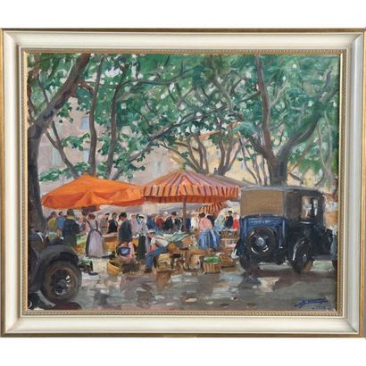 JONAS Lucien. (1880-1947). « Nice, le marché...