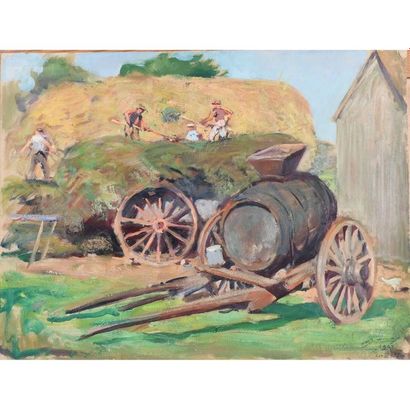 JONAS Lucien. (1880-1947). « Les moissons »....