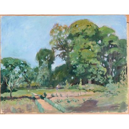 JONAS Lucien. (1880-1947). « Au jardin »....