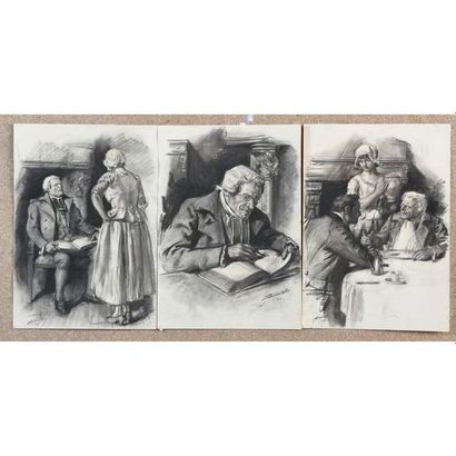 JONAS Lucien. (1880-1947). Suite de 3 dessins...