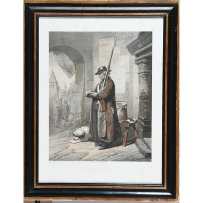 PAIRE DE LITHOGRAPHIES en pendant par JACOT...