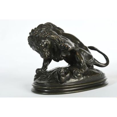 BARYE Antoine-Louis. (1796-1875). « Lion...