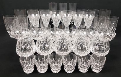 LOT of crystal glasses including flutes,...