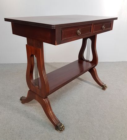 Rectangular CONSOLE in exotic wood veneer...