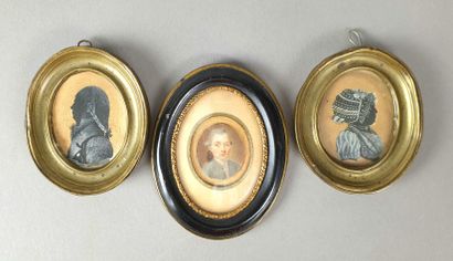 TWO MINIATURES showing portraits in bust...