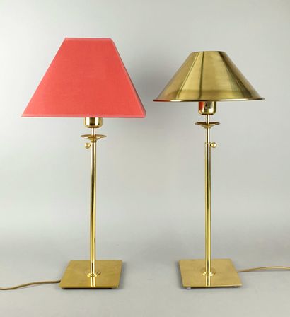 MADURA - TWO LAMPS with brass base, one with...