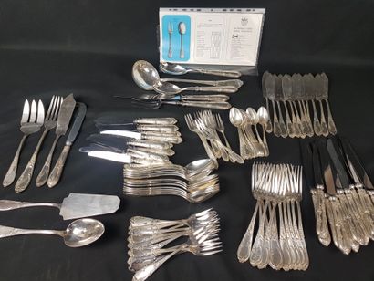 MENAGERE (about 105 pieces) in silver plated...