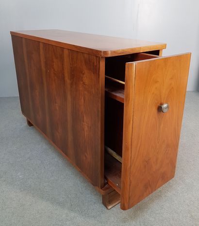 Walnut veneer and exotic wood veneer bar...