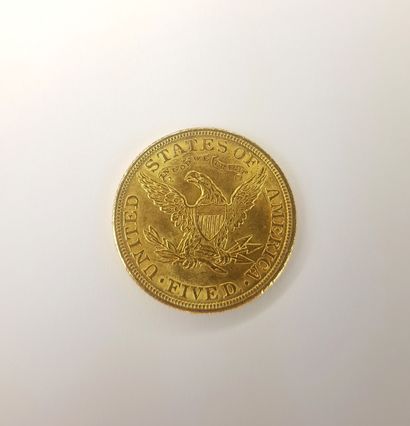 PIECE en or de 5 dollars USA, datée 1904