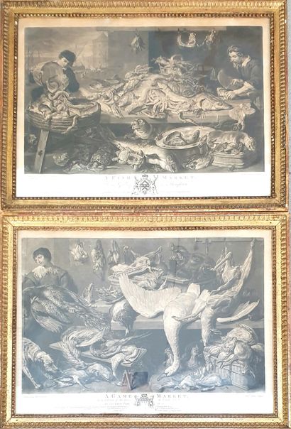 TWO INTERPRETATION ENGRAVINGS after a work...