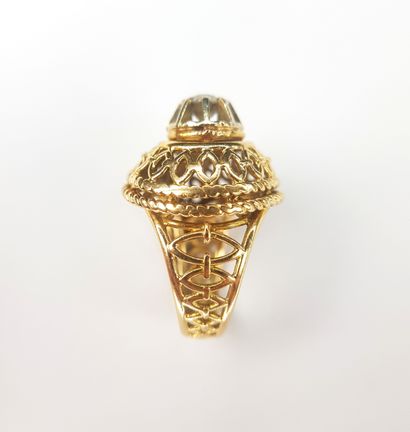 Pink gold 750 ‰ and platinum openwork dome...