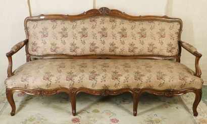 Louis XV style sofa upholstered in a beige...