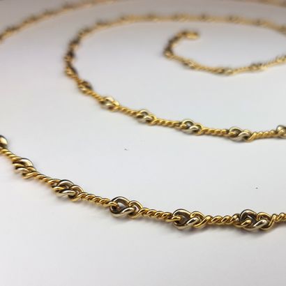 Yellow gold and white gold 750 ‰ sausage...