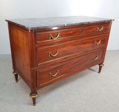 COMMODE SECRETAIRE de style Louis XVI en...