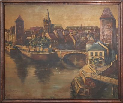 BESS R. (XXth) - TWO LARGE OIL PICTURES on...