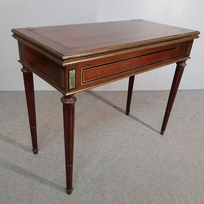 GAME TABLE in the Louis XVI style with inlaid...