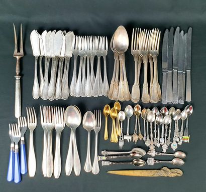 LOT of silver and stainless steel : knives,...