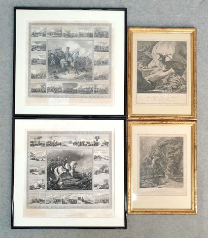 LOT of four engravings: two representing...