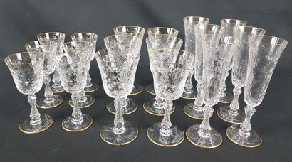 SAINT LOUIS - EIGHTEEN clear crystal stemmed...