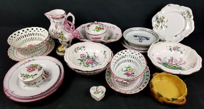 LOT of earthenware including a candlestick...