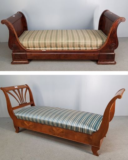 Charles X style sofa bed with boat shape...