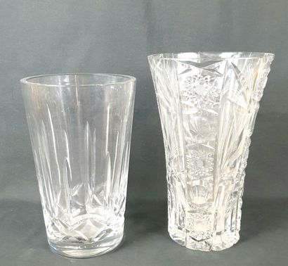 BACCARAT - LARGE clear crystal VASE with...
