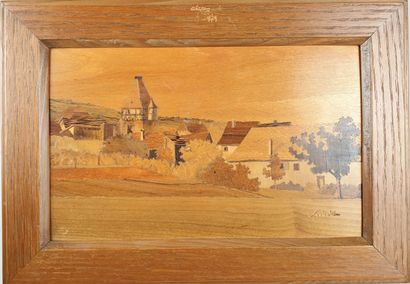 SPINDLER - MARQUETRY signed lower right 