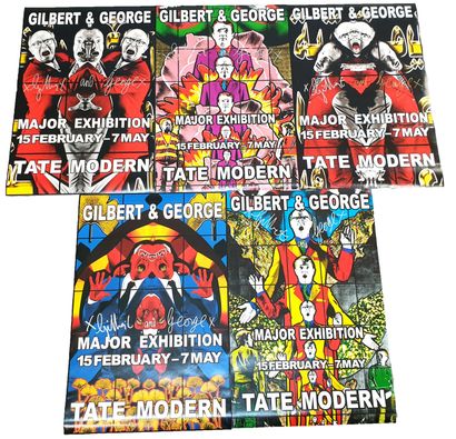 GILBERT ET GEORGE - LOT de cinq affiches...