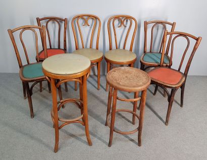 LOT of bistro chairs and stools in curved...