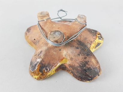 Antique yellow glazed earthenware cake mould...