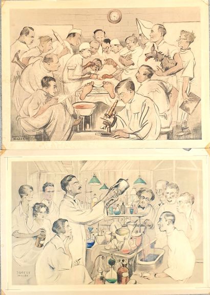 MULLER Dorette (1894-1975) - DEUX LITHOGRAPHIES...