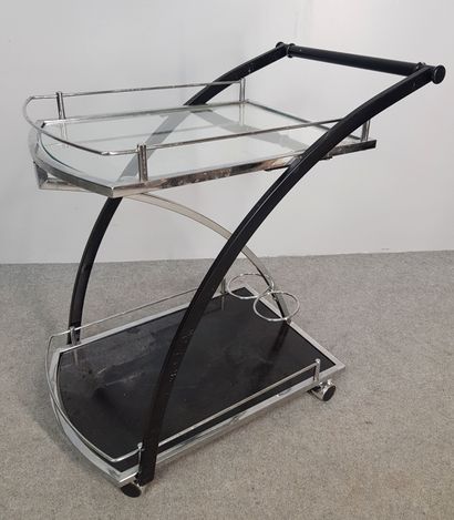 Rolling DESSERTE with chromed metal structure...