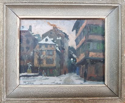 HUEBER Luc (1888-1974) - OIL on PANEL signed...