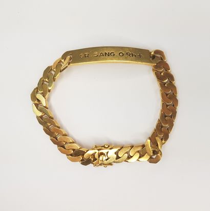 BRACELET d'identité en or jaune 750 ‰ à maille...