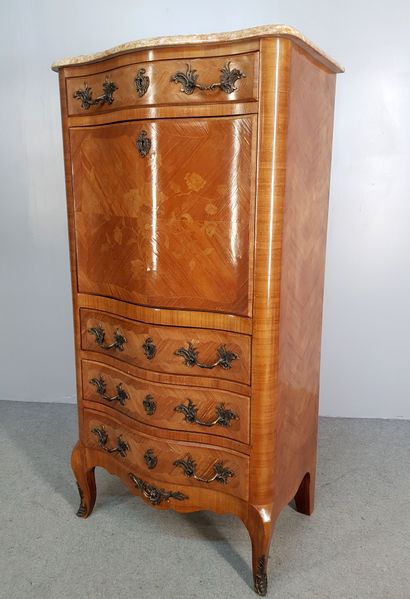 A Transitional style rosewood veneer SECRETARY...