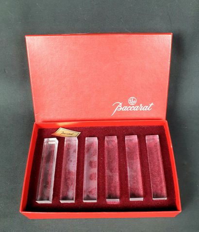 BACCARAT France - SIX CLEAR CRYSTAL HOLDERS...