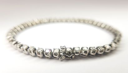 BRACELET river in white gold set with forty-eight...