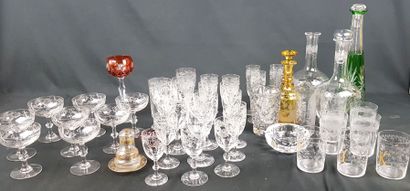 LOT de verrerie dont un cendrier Baccarat...
