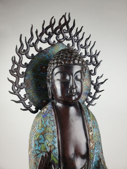 JAPAN, late Meiji period 
Bronze and polychrome...
